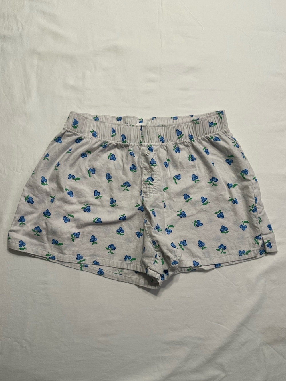 Colsie White Shorts with Blue Floral Print